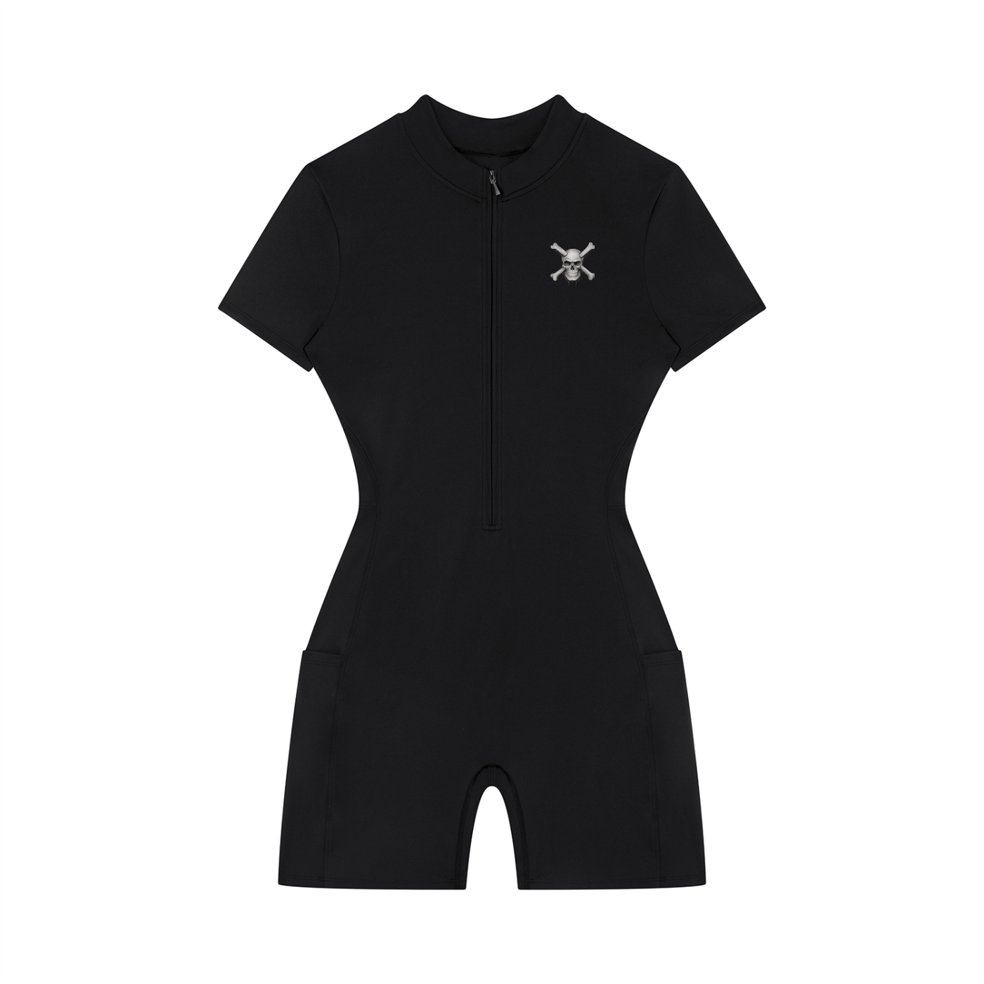 Women's Quarter-Zip Short Sleeve Romper