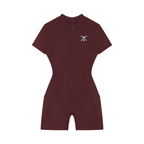 Women's Quarter-Zip Short Sleeve Romper