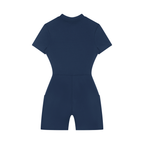 Women's Quarter-Zip Short Sleeve Romper