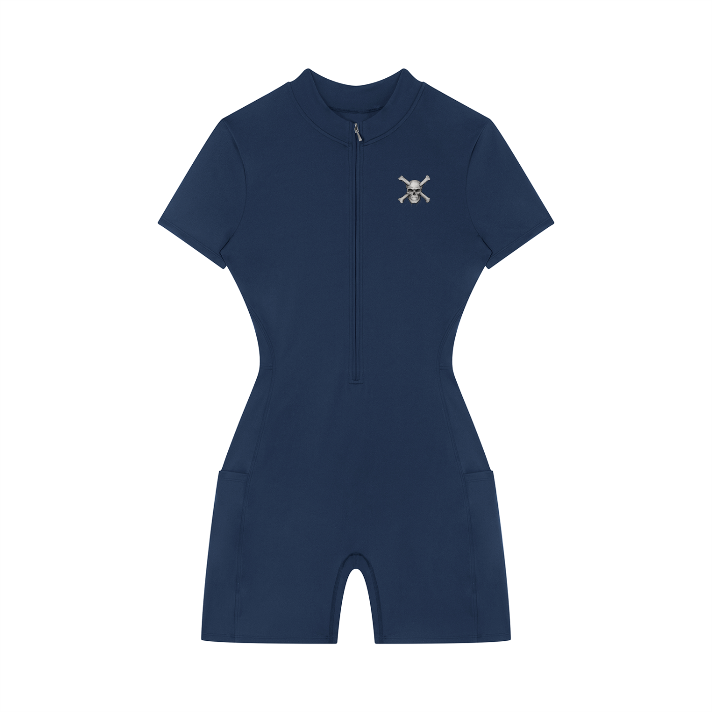 Women's Quarter-Zip Short Sleeve Romper